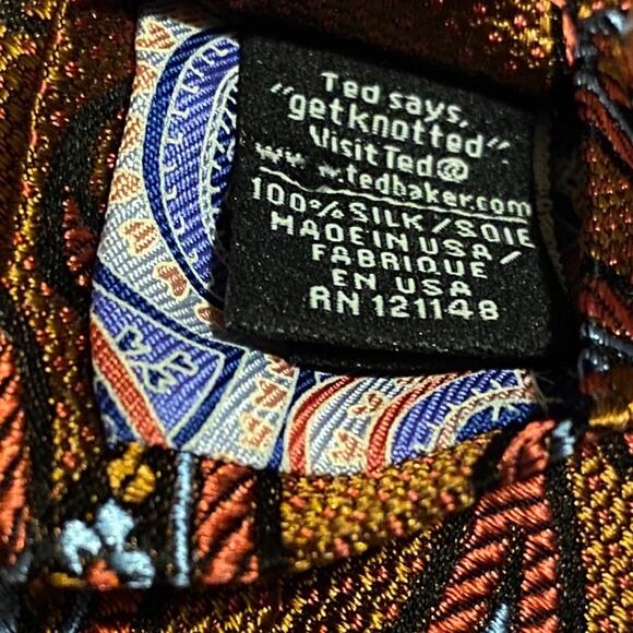 Ted Baker London Paisley 100% Silk Tie - Picture 3 of 4
